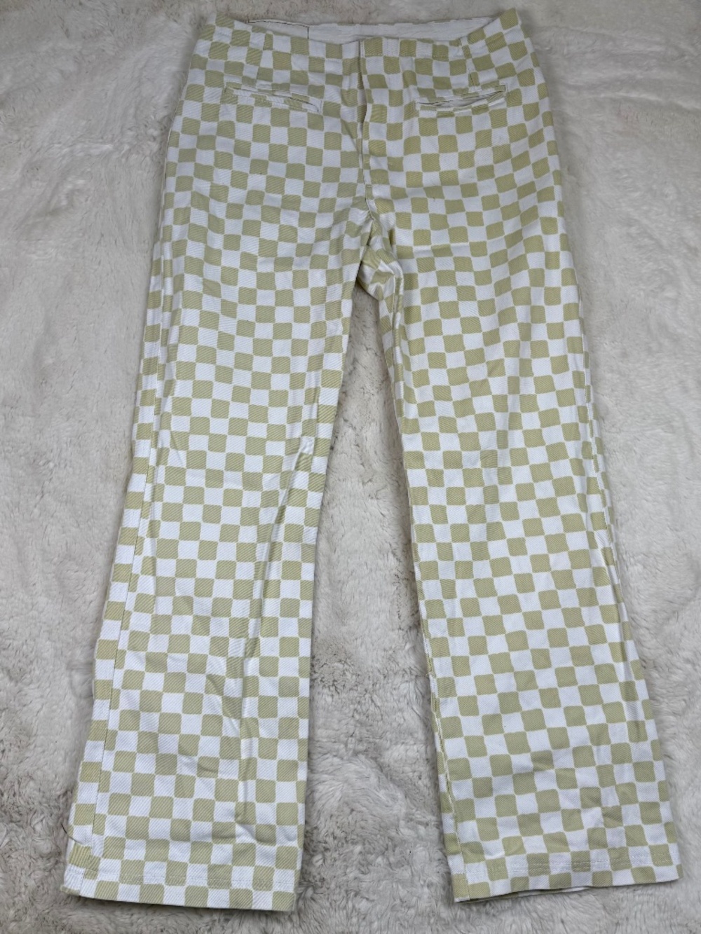 EMMA MULHOLLAND on Holiday Check Kokomo Pant Olive Zip Closure 100% Cotton L